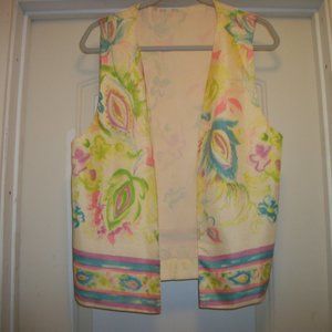COQUETTE BOHO HIPPIE 70S YELLOWS PASTELS PRETTY VEST LG